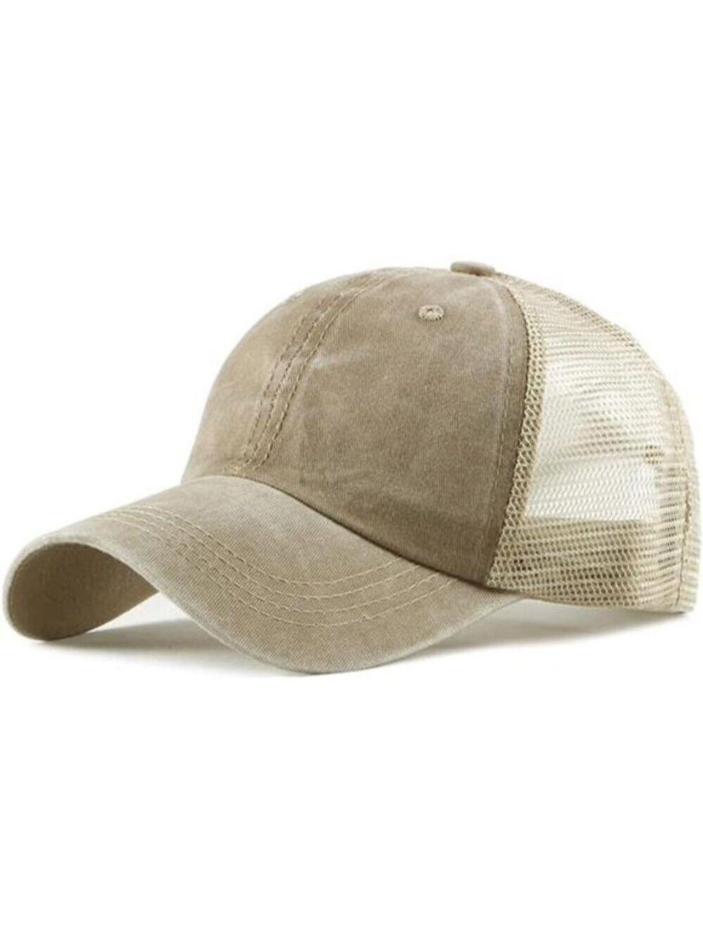 Mens Mesh Baseball Cap Adjustable Trucker Hat Curved Bill Breathable Sun Hat